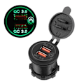 Miniatyrbilde 8 av 8: Billader Dobbel USB-port QC3.0 Hurtiglading med Touch Switch for 12‑24V Båt Motorsykkel ATV RV Grønn LED-indikator