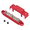 Miniatyrbillede 1 af 8: 150A 10 tilslutningssamleskinne Batteristrømforsyningsblok med låg 1/4-tommer stifter M8-skruer til RV-båd Rød (positiv)