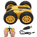 Pikkukuva 7 / 8: Mini Stunt 2.4G Nopea Kaksipuolinen 360 Asteen Kiertävä Langaton RC-Auto Nelipyöräveto (Keltainen)