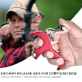 Miniatyrbillede 2 af 8: Bueskydningsudløsningshjælpemidler 3-fingers greb Tommel Caliper Trigger til Compound Bow Tilbehør (Rød)