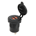 Miniatyrbillede 7 af 8: Bil Dobbelt USB-porte Oplader QC3.0 Rødt lys med kontakt Universal til mobiltelefoner Tablets GPS