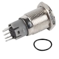 Miniatyrbild 1 av 8: 1 st 16mm 1NO 1NC Anslutning 12V metall LED-vippströmbrytare Låsande tryckknapp