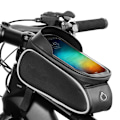 Miniatyrbillede 1 af 8: Cykelrammepose Vandafvisende Cykeltaske Touchscreen Taske med Hovedtelefonhul til Smartphone under 6,5 tommer