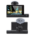 Miniatyrbild 8 av 8: 3-kanals Dash Cam 1080P Fram Bak Inside Driving Recorder 170 graders vidvinkel loop inspelning G Sensor Pekskärmskamera