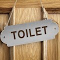 Miniatyrbillede 3 af 8: Rustfrit Stål Hækkepost Havehus Hjem Dør Port Toilet Advarselsskilte med Monteringsskruer TOILET
