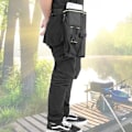 Miniatyrbilde 4 av 8: Utendørs Multifunksjonell Ben- og Midjeveske Lår-Drop Pouch Fiske Stang Vesker (Svart)