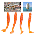 Miniatyrbilde 7 av 8: 50 stk 5 cm Myke Plast Fiske Agner T-hale Grub Worm Agner Fiskeutstyr Tilbehør Oransje