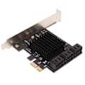 Miniatyrbillede 4 af 8: PCIE 3.0 til 6 Ports SATA Udvidelseskort 6Gbps PCI Express X4 X8 X16 Plug and Play PCIE SATA Kort 6 Port til Windows