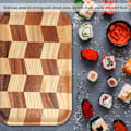 Miniatyrbillede 7 af 8: Japansk Træ Sushi Serveringsbakke - Stilfuldt Servicetøj til Hjemmet og Restaurantbrug (30x20cm)
