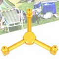 Miniatyrbilde 4 av 8: 3-i-1 Gassplitter for Lanterne, Aluminiumslegering, Utendørs Campingkomfyr Gassbeholderadapter (Gull)