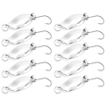 Pikkukuva 4 / 8: 10 kpl Kalastuslukit Wobbler Syötit SpoOn tyyliä Teko Metalli Syötit Koukku (Hopea, 2.5g)