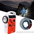 Miniatyrbild 5 av 8: Solcellsdriven Bärbar Handvev Multifunktionell AM FM Radio Mobiltelefon Powerbank LED Ficklampa Nödlarm (Röd)
