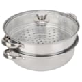 Miniatyrbilde 2 av 8: 2-lags dampkoker i rustfritt stål - 27 cm/11 tommer, kokekar, dobbel kjele, dampkoker for suppe