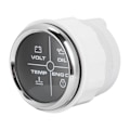 Miniatyrbillede 2 af 8: 52 mm/2 tommer multifunktions 4LED-alarmindikator Volt Vandtemperatur Olietrykalarmsmåler 12/24V til marinebåd Sort urskive Sølvramme