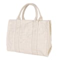 Miniatyrbilde 4 av 7: Tote Bag Dame Canvas Single Shoulder School Casual Håndveske med glidelås justerbar stropp Beige M