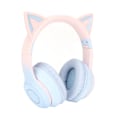 Miniatyrbilde 2 av 8: Kattøre Bluetooth Gaming Hodetelefoner Trådløse Foldbare Musikkhodetelefoner med LED-lys Avtakbar Mikrofon 3,5 mm Kabel Blå