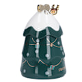 Miniatyrbillede 6 af 8: Stor Keramisk Julekop med Låg og Ske - 500ml Grøn