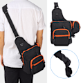 Miniatyrbillede 3 af 8: Polyester Multifunktionel Fiskegrej Crossbody Taske Udendørs Sport Vandreture Rejse Skuldertasker (Sort)