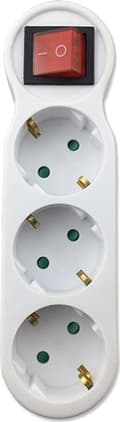 Miniatyrbillede 1 af 5: 【BEMS】3-vejs stikdåseadapter med afbryder, 3-vejs rund multistikdåse multiudtag