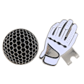 Miniatyrbillede 5 af 8: Mini Golf Hat Clip i Form af Handske i Rustfrit Stål med Magnetisk Boldmarkør Sort Hvid