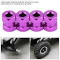 Miniatyrbillede 7 af 8: 4 stk. 12mm RC Hex Hjulnav Metal Adapter til D90 AX10 CC01 SCX10 F350 Crawler (15mm Lilla)