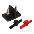 Miniatyrbillede 1 af 8: Dobbelt Powerpost Kabelstik 2 X M8 Dobbelt Strømfordelingsblok med 2 stk. Sort Rød Isolator til Biler Fartøjer