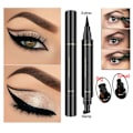 Pikkukuva 4 / 8: Siipimäinen Eyeliner-Leima Kaksoispäinen Nestemäinen Silmänympärysväri Kynä Vedenkestävä Tahraamaton Pitkäkestoinen Eyeliner Vamp-Tyylinen Työkalu Siipille tai Kissansilmälle