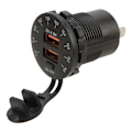 Pikkukuva 8 / 8: Musta Universaali Kaksois-USB-laturipistoke 4,8A värinäyttö Pikalataus Autolaturi Vedenpitävä 12‑24V
