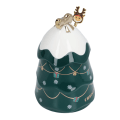 Miniatyrbillede 7 af 8: Stor Keramisk Julekop med Låg og Ske - 500ml Grøn