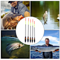 Miniatyrbillede 6 af 8: 5 stk Holdbare Balsatræ Fiskeflydere Bobber Multifunktionelle Fiskefoder Agner Tilbehørspakke ( )