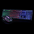 Miniatyrbilde 3 av 8: USB Spillsett for Gaming med LED-bakgrunnsbelyst Tastatur og Mus - Solid og Slitesterk, Fargerik Glødende Gamingmus, Datatilbehør
