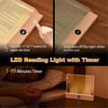 Miniatyrbilde 5 av 5: 【BEMS】Book Lamp, Rechargeable Clear LED Reading Light with 3 Colors and Timer, Flat Book Light, Full Size Black