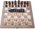 3-i-1 Brädspel Schack, Dam och Backgammon i Trä Heilwiyammon Bärbart Schackbräde