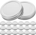 20-pack 70 mm silverburklock med bred öppning - läckagesäkra konserveringslock i metall för hemkonservering