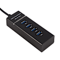Miniatyrbillede 3 af 8: High Speed ​​4 Port USB 3.0 Hub Converter Adapter Bærbar Extender til Macbook kortlæser Sort
