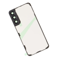 Miniatyrbillede 2 af 8: Bagglascover Transparent sort ramme med mobiltelefonstativ Bagcoverhusdør til Galaxy S22+Plus