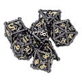 Miniatyrbild 1 av 8: 7-delad metallisk polyhedral tärning mönster graverade spelrekvisita mässing metalltärning för brädspel rollspel