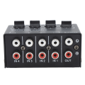 Miniatyrbilde 4 av 8: CX400 Mini Passiv Stereo Mikser Mini Bærbar Stereo 4 Kanal Mikser for CD-spiller Tape Drive Datamaskin Mobiltelefon Nettbrett Datamaskin Svart