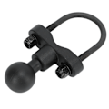Miniatyrbilde 2 av 8: U-Bolt Styremontering Base 1 tommers Kulehode Gummibelagt for Sykler Motorsykler 12,7‑36 mm Stangskinne