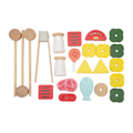 Miniatyrbilde 3 av 8: Tregrill i tre for rollespill, matlaging, fantasifull lek, grillleker i tre