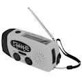 Miniatyrbild 4 av 8: Handvevad Solradio Multifunktionell Nödradio LED-radio med Ficklampa för Utomhuscamping Silvergrå Amerika