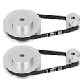 Miniatyrbild 5 av 8: 2 set synkronhjul GT2 aluminiumlegering kuggremshjul med 2 st längd 200 mm bredd 6 mm rem 5 mm innerdiameter