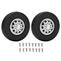 Miniatyrbillede 1 af 8: 2 stk. RC Bil Gummidæk Aluminium Legering Fornav med Gummidæk til Tamiya 1/14 Traktor Lastbil Forhjul