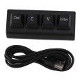 Miniatyrbild 1 av 8: Programmerbar knappsats 4 tangenter Stöd NKRO Röd Switch Ctrl C V Enter Mini Mekanisk knappsats för spel Office Media Svart