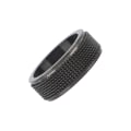 Miniatyrbillede 5 af 8: 8MM Herre Spinner Ring Lydløs Titanium Stål Cool Angst Ring til Angst Stresslindring Sort Nr. 11 65mm / 2.6in