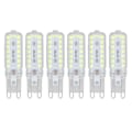 Pikkukuva 1 / 8: 6 kpl G9 LED-lamppua 7W himmennettävä 360° valaistus Vaihtolamppu Seinäpöytäkaapin lamppu Valkoinen valo 110-140V