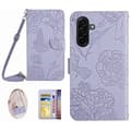 Samsung Galaxy S26 Pro Blomstret Kunstlæder Cover - Lilla