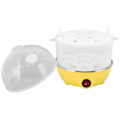Miniatyrbilde 5 av 8: Hjemme Eggkoker 350W 2 Lag 14 Egg En Gang Automatisk Slå Av Sikker Holdbar PP Eggkoker Med Målekopp For Hjem