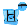 Miniatyrbilde 7 av 8: Mesh Strandveske Multifunksjon Mesh Design Topp Glidelås Hold Friskhet Holdbar Stoff Strandveske for Strand Hage Camping Blå