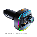 Miniatyrbillede 4 af 8: FM-sender Bluetooth Dobbelt USB Billader 7 Farver Højtydende Stereo Universal Pasform til Biler